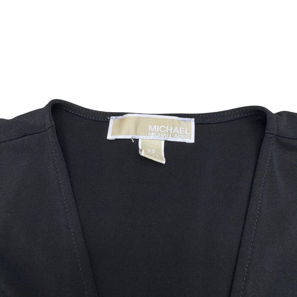 Michael Kors Women's Black Wrap-Style Dress Sleeveless, Size XS - Picture 5 of 9